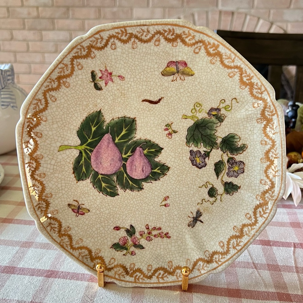 Wong Lee 1895 Fruit Fig Decorative Asian Plate